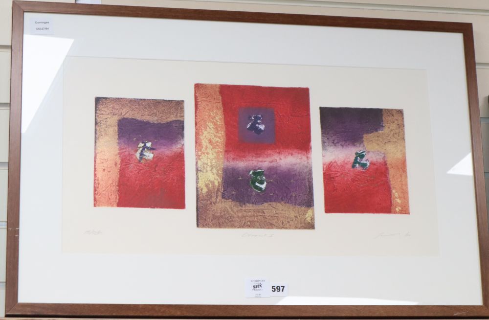 A modern limited edition print, Orient I, indistinctly signed, 198/250, 34 x 64cm